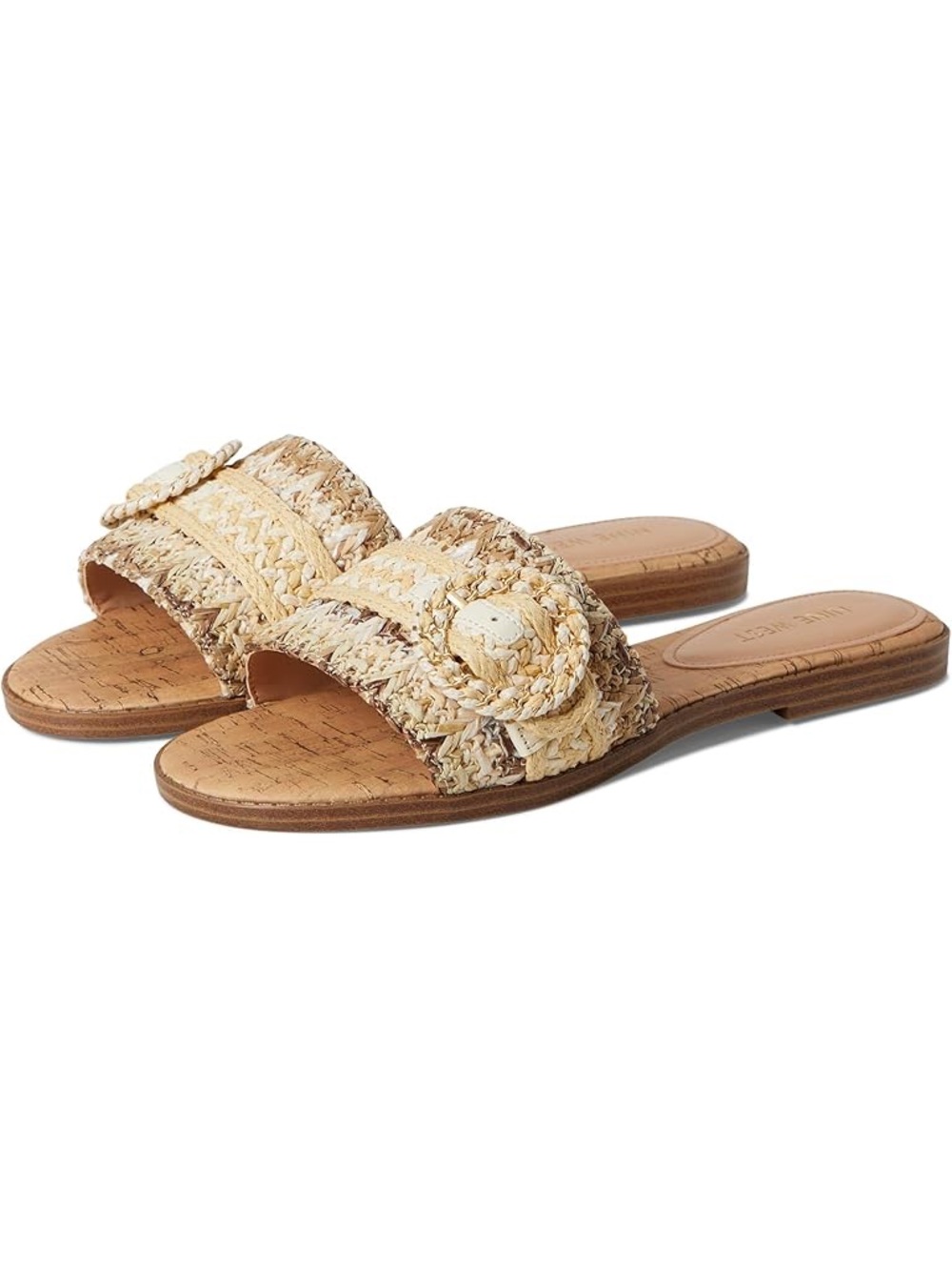 Nine West Women's Poland Woven Slip-On Flat Sandals Size 6M